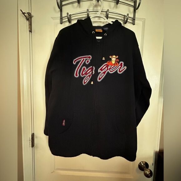 Vintage Disney Tigger 2X Full Zip Up Hooded Sweatshirt Embroidered Pooh woman - Picture 2 of 14